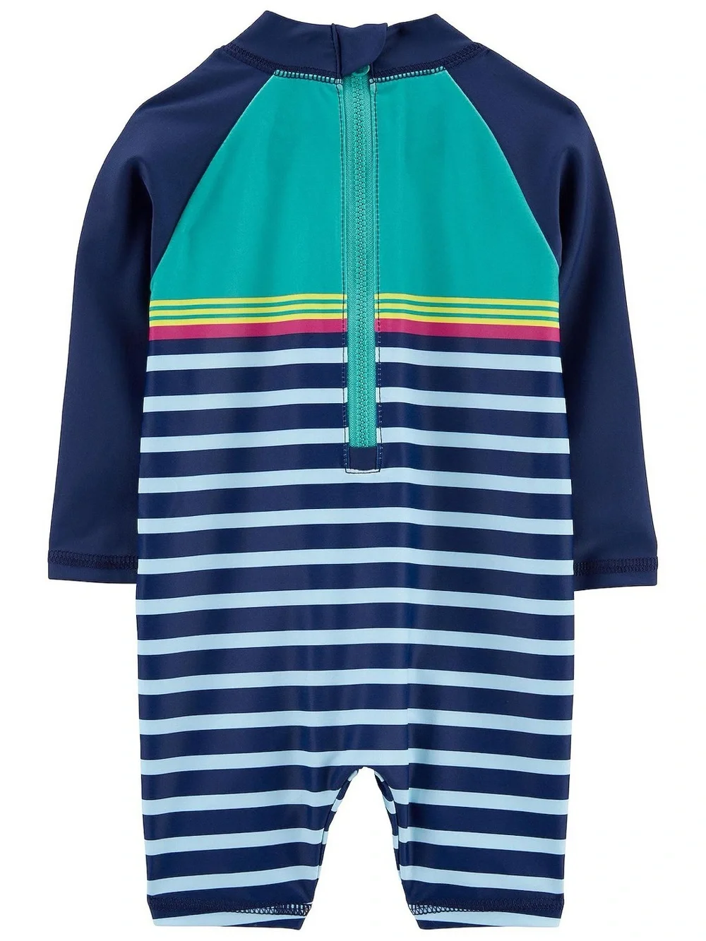 CARTER’S | Navy & Teal Striped Rashguard Swimsuit